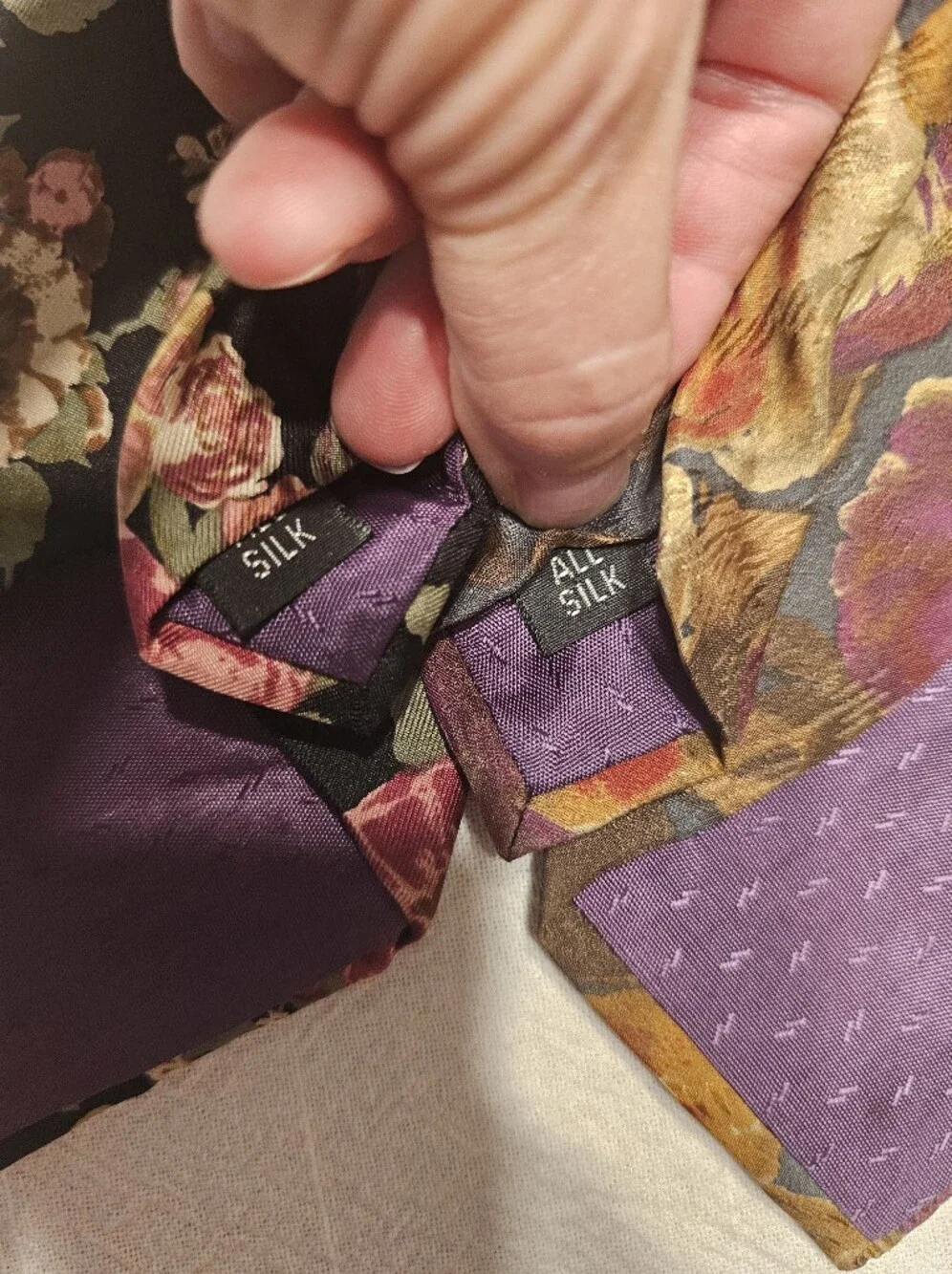 Enzo Felini 100% Silk Floral Tie Lot Of 2